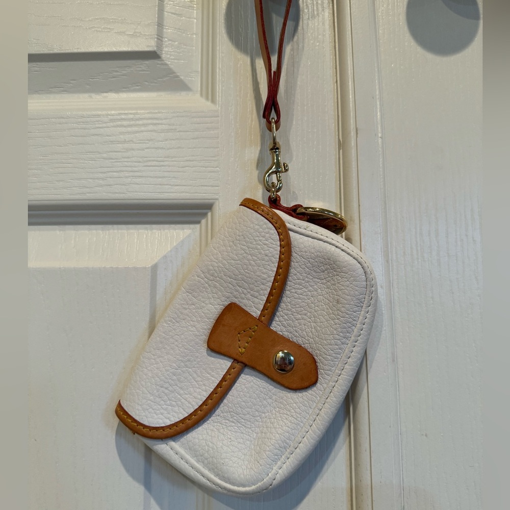 Dooney and Burke Vintage White Leather Wristlet
